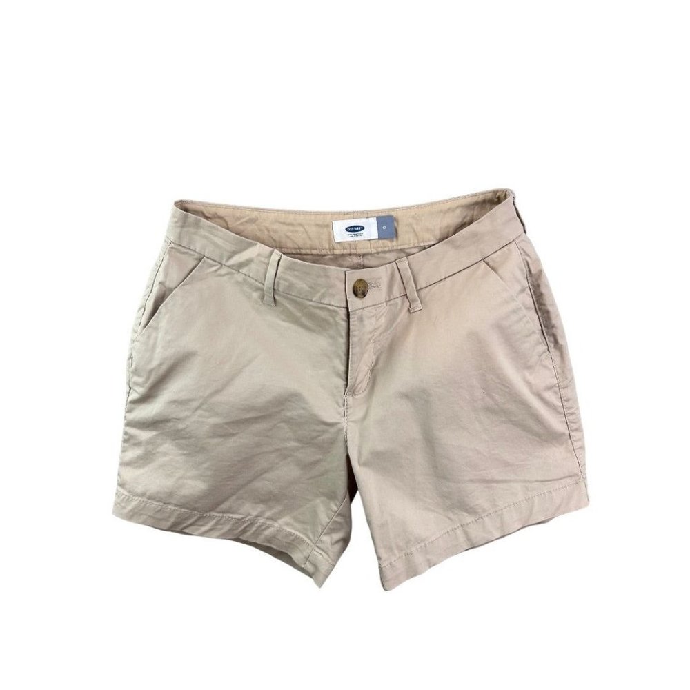 0‎ Old Navy Women's Tan Flat Front Chino Shorts 3" Inseam